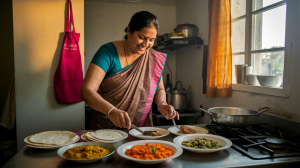 PinkAprons Chef cooking homely meals in kitchen